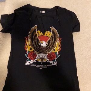 short sleeve with cut out at the top